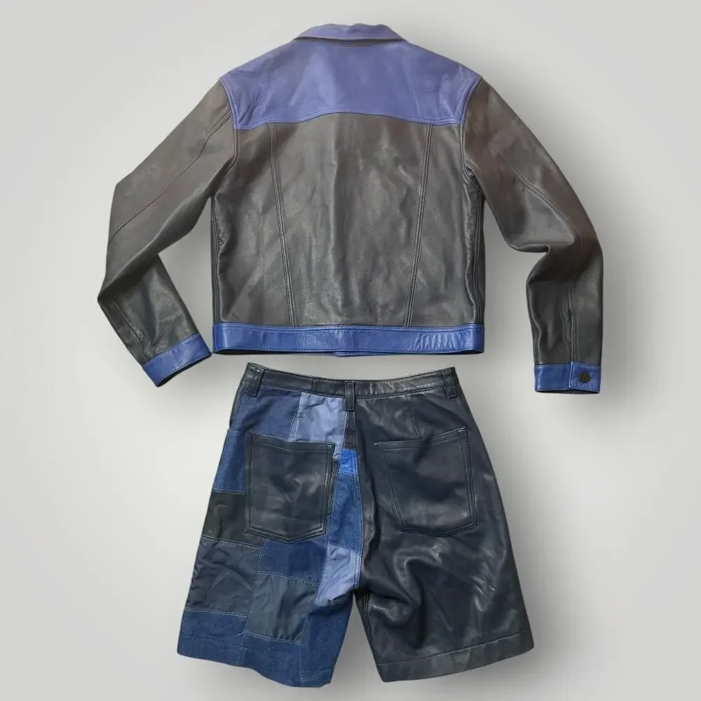 VICTOR MUDHE SLAM LEATHER JACKET SZ M AND DUNK LEATHER PANTS SZ L
